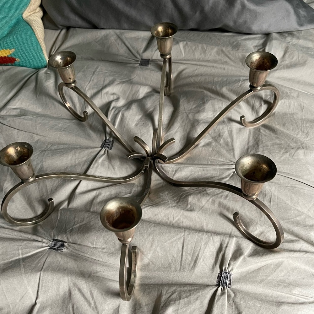 Elegant Silver Candle Holder